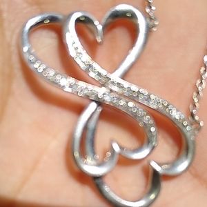 .6ct Genuine Diamond Infinity heart necklace